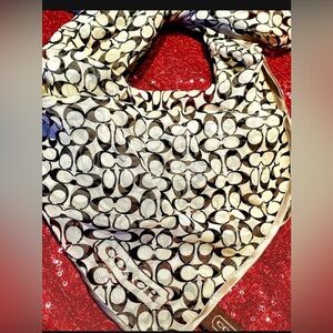 COACH Elegant Cream and Black Patterned Women